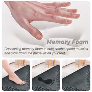 מזרן קצף חדר רחצה מחצלות אמבט ללא החלקה עבור רצפת אמבטיה עלה תבנית מים סופג אמבטיה שטיח אפור כהה 40 x60cm - Product Image 3