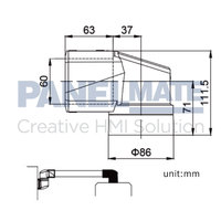 Système de support de bras pour connecteur encastré à 90 degrés série 4460, pièces pour panneau de commande monté sur bras ou support d'écran PC ou moniteur, RAL 9006
