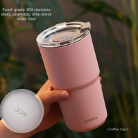 Gobelet isotherme classique en acier inoxydable à double paroi, étanche, avec couvercle et paille, sans BPA, pour le bureau et les voyages, maintien thermique 0-6 heures