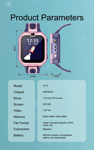 Reloj Inteligente KT15 4G para Niños, Pantalla IPS de 1.52'', Rastreador GPS, Reloj Telefónico <span class=keywords><strong>con</strong></span> Cámara, SOS, Podómetro, Resistente al Agua IP67 para Niños y Niñas - Product Image 6