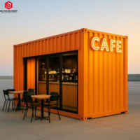 BELYOO Kiosque à café moderne en conteneur maritime de 20 pieds, café extérieur préfabriqué