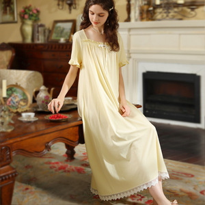 2025 estate nuovo stile di <span class=keywords><strong>cotone</strong></span> <span class=keywords><strong>camicia</strong></span> <span class=keywords><strong>da</strong></span> <span class=keywords><strong>notte</strong></span> francese puro desiderio manica corta dolce principessa ragazza pigiama allentato Sexy per la casa - Product Image 3