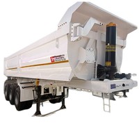 Semi-remorque benne basculante arrière en U à trois essieux pour le commerce extérieur transfrontalier, pour sable, gravier et marchandises générales, remorque légère, Chine