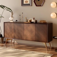 Buffet en bois massif vintage pour entrée, meuble de rangement pour petit appartement, idéal pour cuisine, salle à manger et espaces de vie