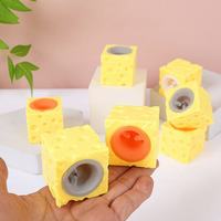 Jouet anti-stress en forme de souris de fromage à presser, jouet sensoriel pour soulager le stress, cadeau pour adultes et enfants
