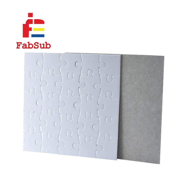 Hot Square shape 25 pieces Custom personalized Paper puzzle mat for Heat press machine Blank Sublimation Jigsaw Puzzle