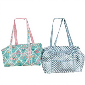 Bolso de hombro de lona acolchado de algodón grande, estampado floral, lavable, ecológico, yoga, compras, playa, bohemio, bolsas de fin de semana - Product Image 1