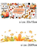 LETOP 2 set stiker Transfer Barat Tumbler membungkus sapi bunga matahari jatuh labu DIY tahan air 40oz UV untuk cangkir