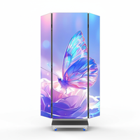Afficheur publicitaire LED double face pliable Lecede P2.5/P1.5/P1.2 GOB pour intérieur, affichage couleur pleine, luminosité 2000 cd, garantie 3 ans