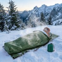 Sacs de couchage d'urgence thermiques en Mylar imperméables, ultra-légers, sac de bivouac de survie vert