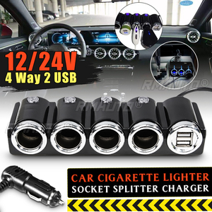 120W <b>12V</b> USB 4 Way <b>Car</b> Cigarette Lighter <b>Socket</b> Splitter Charger Power Adapter - Product Image 1