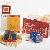 Boîte à hamburger jetable en papier kraft avec impression de logo personnalisée, options multidimensionnelles, pour projet d'emballage de marque de restauration rapide