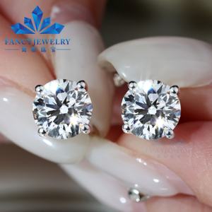 Pendientes de Diamantes de Oro de 10K y 14K para Mujer, D VVS, Creados en Laboratorio, 0.5CT-3CT, Corte Pera Ovalado, Pendientes de Oro Solitario Cultivados en Laboratorio - Product Image 4