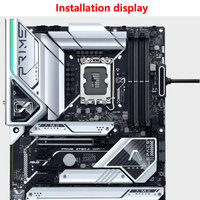 Kabel Ekstensi Motherboard Upsiren 24PIN, Kabel PC ARGB dengan 5V 3Pin, Desain Sudut Kanan 90 Derajat Konektor Jantan-ke-Perempuan