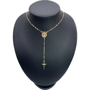 Prodotti all'ingrosso moda collana religiosa con croce <span class=keywords><strong>rosario</strong></span> in rame <span class=keywords><strong>placcato</strong></span> <span class=keywords><strong>oro</strong></span> 18 carati - Product Image 3