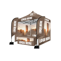 Gazebo extérieur pop-up 13x13 pieds, résistant à l'eau, avec logo coloré personnalisé, au design soigné, structure la plus robuste, avec drapeaux