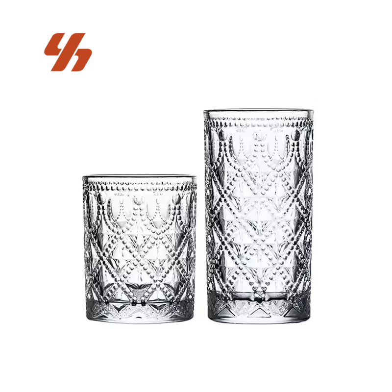 Gold-rim diamond-pattern highball glass, Alibaba Product ID 1601392997599