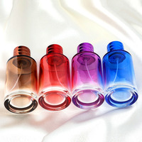Flacon pulvérisateur en verre à fond épais dégradé de couleur de 30ml pour emballage de parfum Flacon en verre de parfum à brume fine en forme de cylindre