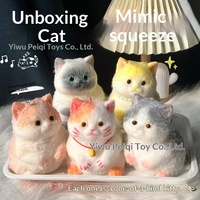 Jouet anti-stress chat moelleux et dodu pour les boutiques de cadeaux animaux, vente en gros OEM/ODM, avec une forme mignonne pour le jeu sensoriel par compression