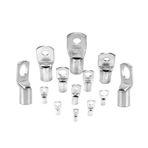 Bornes de câble de batterie en cuivre étamé 4 AWG avec goujon 3/8, bornes à goujon 3/8 avec œillets nus, bornes annulaires tubulaires Sc25-10 - Product Image 1