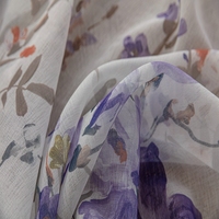 Usine En Gros Moderne Style Fleur Imprimé Sheer Rideau Polyester Fenêtre Rideaux Oeillet Tissé Technique pour Salon