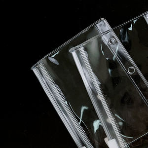 Enveloppes à billets en PVC personnalisables Sac de rangement étanche pour reliure transparente mate Recharges <span class=keywords><strong>Pochette</strong></span> à feuilles mobiles avec fermeture éclair - Product Image 5