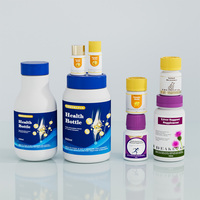 Bouteilles en plastique vides personnalisées pour médicaments et vitamines, avec bouchon à vis et impression sérigraphique, couleur personnalisée, vente en gros