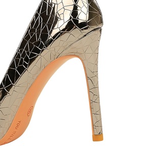 Zapatos de tacón de aguja ultra alto para mujer, estilo metálico, de punta, con boca poco profunda, ideales para discoteca. - Product Image 6