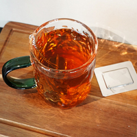 Mug à bière en verre borosilicate transparent avec poignée colorée, résistant à la chaleur, tasse à café ou à thé texturée pour bar, maison, restaurant