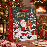 Sacs cadeaux de Noël en carton blanc avec motif arbre et flocon de neige doré, sacs de shopping de qualité supérieure pour cadeaux et emballages de détail