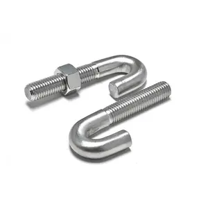 SS304 316 A2 A4 M3 M4 M5 M6 M8 مخصصة J <span class=keywords><strong>L</strong></span> الانحناء نوع J مِصْمال خُطّافي مع الجوز والغسالة - Product Image 4