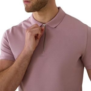 OEM Vente en gros T-shirts de luxe pour hommes 100% Coton Coupe ajustée Col montant Anti-boulochage Haute qualité Confortable Tricoté Classique - Product Image 6
