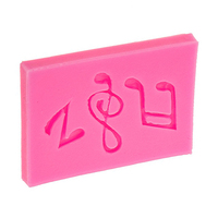 Rechteckige 3D-Form mit 3 Verschiedenen Klassischen Einfachen Cartoon-Musiknoten und Silben Grafische DIY Silikon-Kuchen-Fondant-Dekorationsform