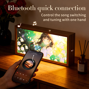 Boîte à lumière LED Bluetooth avec cadre en MDF, <span class=keywords><strong>image</strong></span> imprimée UV 6 couleurs - Product Image 1