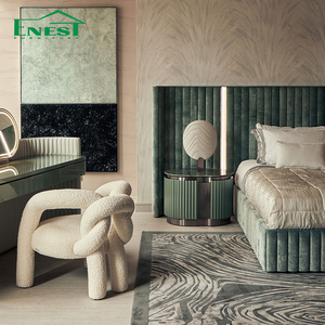 <span class=keywords><strong>Letto</strong></span> King Size Moderno di Lusso in Velluto Premium con <span class=keywords><strong>Testiera</strong></span> Illuminata, Set Camera da <span class=keywords><strong>Letto</strong></span>, Soluzione Arredamento Completa per Progetti Villa - Product Image 2