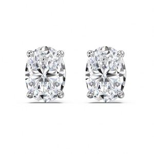 Dylam Stylish Top Jewelry 925 Sterling <b>Silver</b> Oval Shape 0.8ct D Color VVS1 Clarity Moissanite Stone <b>Stud</b> Earrings for Women - Product Image 1