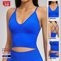 Soutien-gorge de sport Zechuang pour femme, maintien élevé, antichoc, sans coutures, en Spandex/Nylon, couleur unie, bretelles croisées, séchage rapide