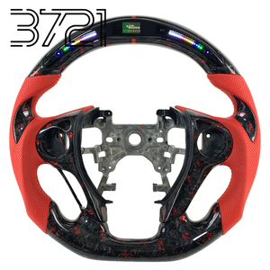 Volant sport à fond plat personnalisé en fibre de carbone véritable forgée avec LED pour Honda Accord 9ème génération 2013-2017 - Product Image 1