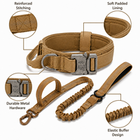 Ensemble collier et laisse tactique robuste pour chien avec amortisseur de chocs et boucle à dégagement rapide pour grands chiens – Vente en gros