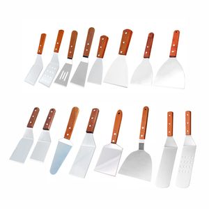 Pala de barbacoa con mango de madera para exteriores, herramienta de cocina de tres lados para asar carne y freír - Product Image 5