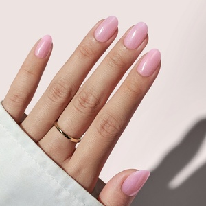 BTArtbox Faux Ongles Courts Carrés Personnalisés en Gel Souple Faits Main Couleur Unie à Coller Vente en Gros Rose avec Colle - Product Image 2