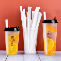Emballage en papier blanc biodégradable, emballage individuel, paille de thé à bulles boba à froid jetable, pailles en PLA de qualité alimentaire