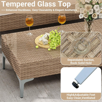 Ensemble de conversation confortable en rotin pour jardin, canapé d'extérieur modulable pour patio, idéal pour cour et bord de piscine
