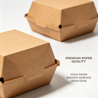 Boîte à hamburger en kraft imprimée sur mesure, boîte à clapet jetable de qualité alimentaire pour la restauration rapide à emporter, vente en gros