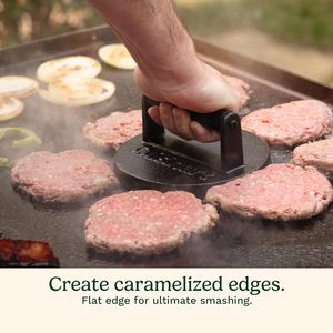 Prensa para Hamburguesas de Hierro Fundido Cuisinart de 6.5 Pulgadas, Resistente, Fácil de Limpiar, Herramienta para Asar Carne con Borde Plano, Hamburguesas Crujientes, Barbacoa, Fiestas al Aire Libre - Product Image 4