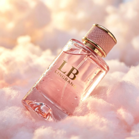 Flacons de parfum ronds en verre transparent de luxe 30 ml, 50 ml, 100 ml, flacons de parfum roses uniques avec boîte