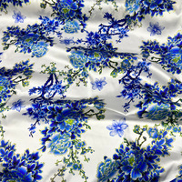 Nouvelle mode populaire imprimé Satin tissu Polyester tissé soie Satin tissu fleur imprimé fleuri Satin tissu pour robes