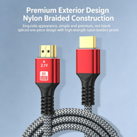 Câble vidéo audio tressé en nylon 48 Gbps avec connecteurs plaqués or pour une utilisation haute résolution 8K 4K sur téléviseur, moniteur, projecteur, ordinateur