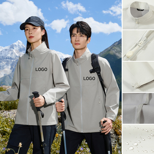 เสื้อกันลมมีซิปสำหรับผู้ชายกันน้ำน้ำหนักเบาออกแบบได้ตามต้องการเสื้อกันฝนผ้าใบ - Product Image 2