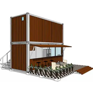 Casa modular de lujo para restaurante, contenedor moderno y portátil, envío a dúplex
